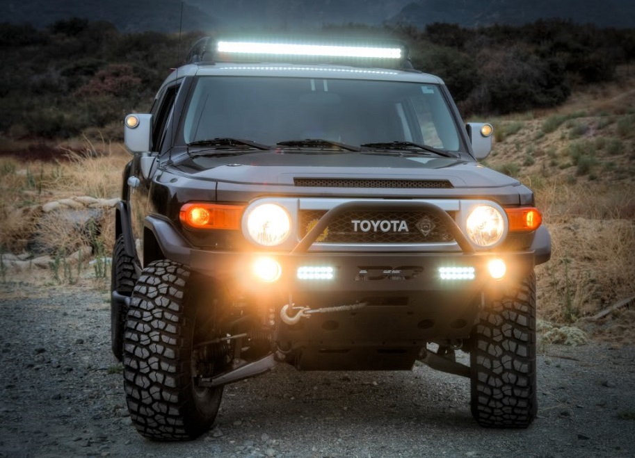 Toyota suv with lights on